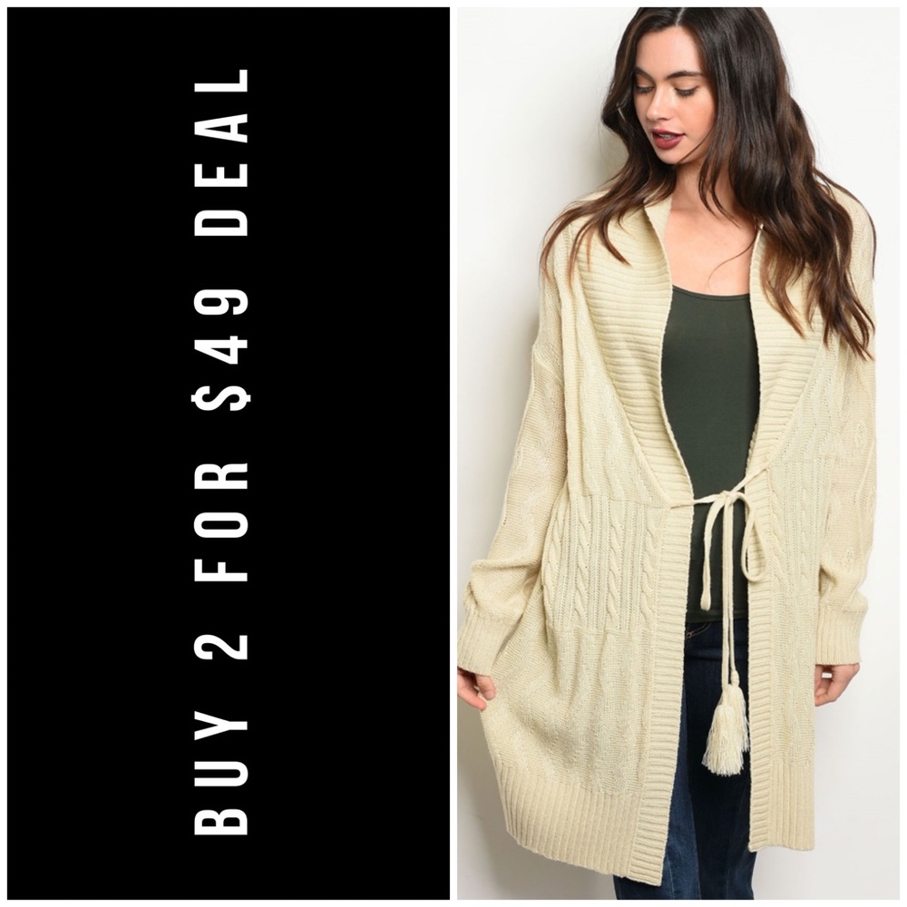 LAST3️⃣//CREAM SWEATER KNIT CARDIGAN
